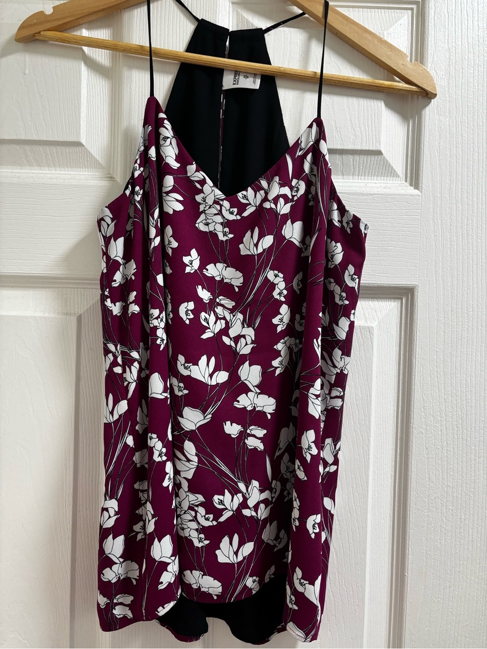 Floral Spaghetti Strap Cami in Burgundy & White